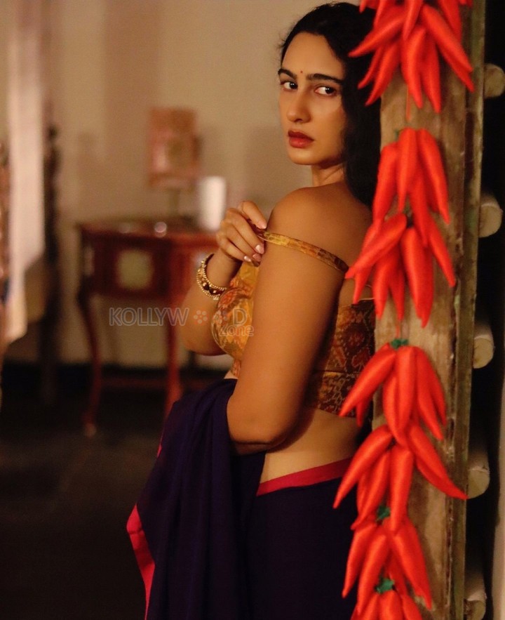 Indian Beauty Megha Shukla in a Saree and Bralette Photos 08