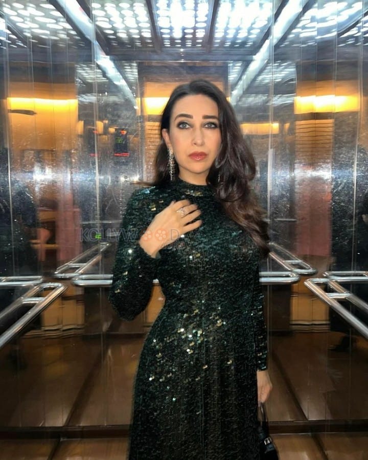 Actress Karisma Kapoor in a Green Sequin Dress Photos 04