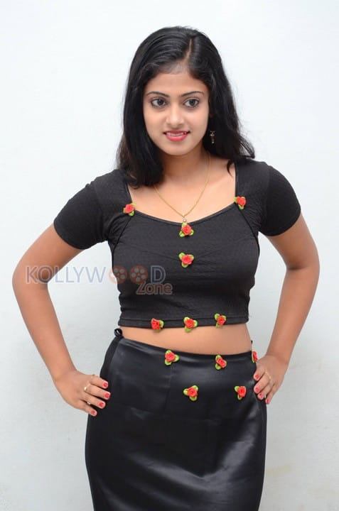 Actress Megha Shree Spicy In Black Dress Photos 05