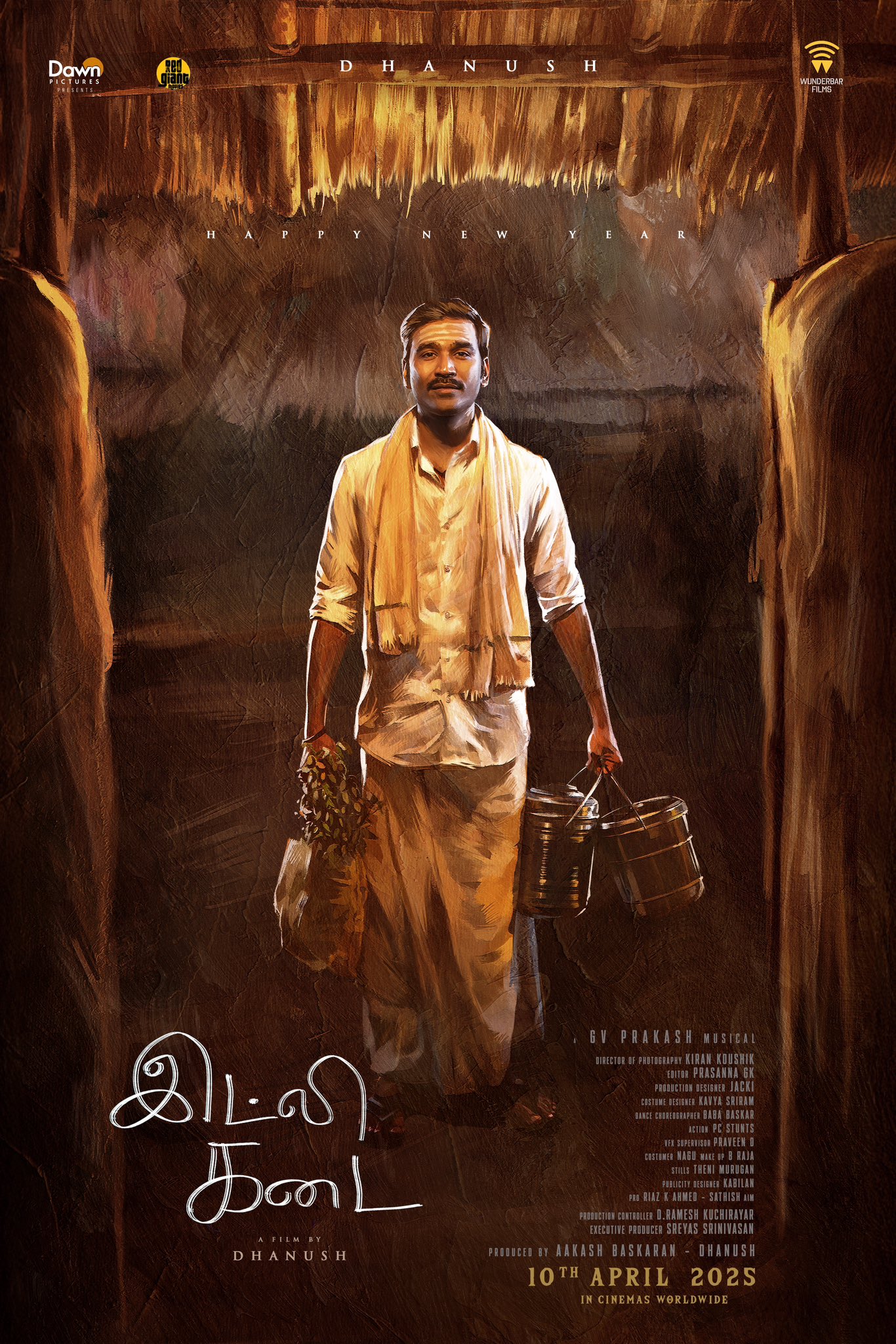 Idli kadai First look dhanush poster