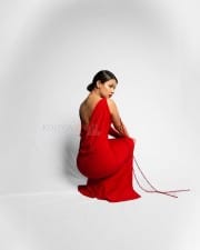 Desirable Avneet Kaur in a Red Long Sleeve Backless Gown for Valentines Day Photos 04