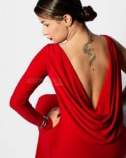 Desirable Avneet Kaur in a Red Long Sleeve Backless Gown for Valentines Day Photos 05