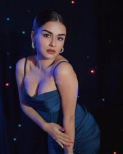 Sexy Avneet Kaur in a Blue Satin Bodycon Mini Dress Photos 03