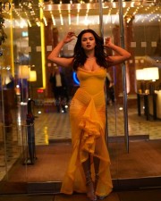 Sexy Avneet Kaur in a Yellow Ruffle Bodycon Dress at Transformers One London Premiere Photos 01