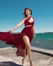 Sexy Hot Avneet Kaur in a Maroon Dress at French Riviera Pictures 05