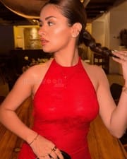 Stunning Actress and Model Avneet Kaur in a Red Bodycon Dress Pictures 09