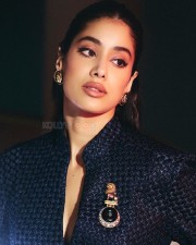 Actress Janhvi Kapoor in a Tweed Jacket with Matching Trousers at the Press Meet of Song Shaukan from Film Ulajh in Mumbai Photos 06