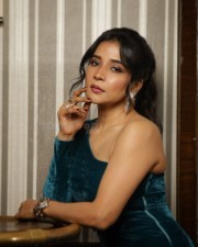 Actress Sakshi Agarwal in an One Shoulder Velvet Jumpsuit Pictures 05