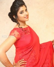 Actress Shyamala Red Saree Pictures