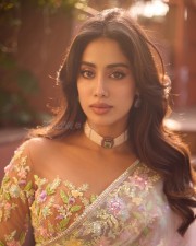 Alluring Jahnvi Kapoor in a Pastel Sheer Saree Pictures 04