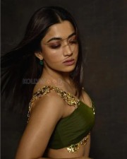 Beautiful Indian Actress Rashmika Mandanna in an Olive Green Lehenga Photos 05