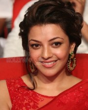 Beautiful Kajal Agarwal Red Saree Photos