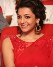 Beautiful Kajal Agarwal Red Saree Photos