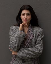 Beautiful Pranitha Subhash at Paris Fashion Week in a Formal Blazer Suit Photos 01
