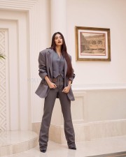 Bold Beautiful and Bossy Pooja Hedge in a Sleek Grey Suit Photos 07