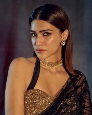 Bollywood Actress Kriti Sanon in a Embrodery Work Designer Saree Photos 01