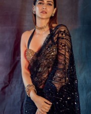 Bollywood Actress Kriti Sanon in a Embrodery Work Designer Saree Photos 03