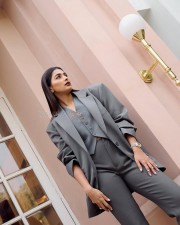 Boss Beauty Pooja Hegde in a Grey Three Piece Suit Pictures 05