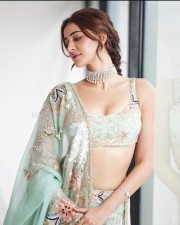 Breathtaking Ananya Panday in a Pastel Green Floral Lehenga Pictures 03