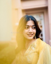 Chhaava Actress Rashmika Mandanna Cute in a Yellow Salwar Photos 02