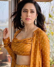 Chhorii 2 Actress Nushrratt Bharuccha in a Mustard Lehenga Set Photos 03