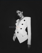 Chic Ananya Panday in a Black and White Blazer with Biker Shorts Pictures 01