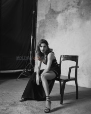 Citadel Actress Samantha Ruth Prabhu in a Black Thigh Slit Dress Photos 04