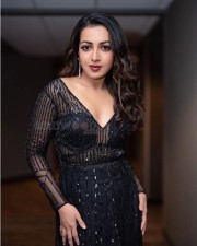 Classy Catherine Tresa in a Black Maxi Dress Pictures 01