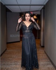 Classy Catherine Tresa in a Black Maxi Dress Pictures 03