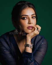 Dazzling Kajal Aggarwal in a Blue Kurta Suit with Ballon Blue de Cartier Watch Pictures 02
