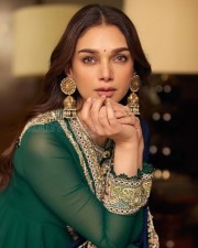 Elegant Aditi Rao Hydari in a Blue and Green Sharara Set Pictures 02