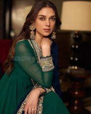 Elegant Aditi Rao Hydari in a Blue and Green Sharara Set Pictures 04