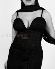 Elegant Nushrratt Bharuccha in a Black Short Dress with Plunging Neckline Photos 01