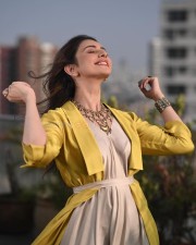 Elegant Rakul Preet Singh in a Grey Dress with a Yellow Jacket Photos 01