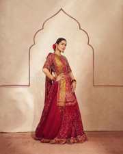 Elegant and Classy Raashi Khanna in a Embellished Maroon Lehenga Photos 01