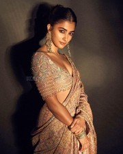 Ethereal Pooja Hegde in a Multi Coloured Saree with an Embroidered Blouse Photos 03