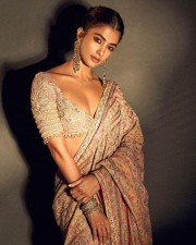 Ethereal Pooja Hegde in a Multi Coloured Saree with an Embroidered Blouse Photos 04