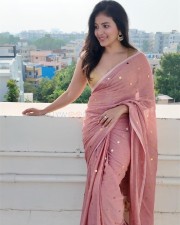 Game Changer Actress Anjali in a Pink Saree Photos 04