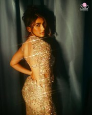 Glam Pooja Hegde in a Golden Mini Dress Photos 06