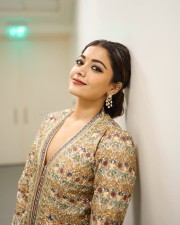 Gorgeous Actress Rashmika Mandanna in a Floral Embroidered Gown Photos 01