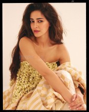 Gorgeous Ananya Panday in an Off Shoulder Flower Dress with a Cream Coloured Saree Photos 03