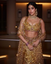 Gorgeous Janhvi Kapoor in a Embellished Gold Lehenga at Anant Ambani and Radhika Merchant Wedding Photos 07