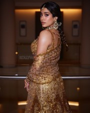 Gorgeous Janhvi Kapoor in a Embellished Gold Lehenga at Anant Ambani and Radhika Merchant Wedding Photos 08