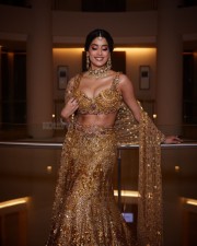 Gorgeous Janhvi Kapoor in a Embellished Gold Lehenga at Anant Ambani and Radhika Merchant Wedding Photos 09