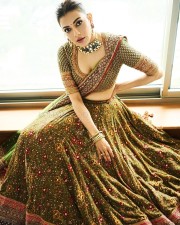 Gorgeous Kajal Aggarwal in an Embroidered Lehenga at Ambani Wedding Pictures 07