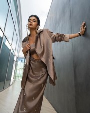 Gorgeous Keerthy Suresh in a Brown Metallic Blazer and Skirt Pictures 04