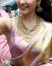 Gorgeous Raashi Khanna Selfie in Silk Saree Photos 01