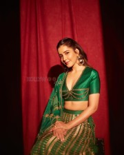 Gorgeous Raashii Khanna in a Green Designer Lehenga Pictures 01