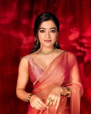 Gorgeous Rashmika Mandanna in a Pink Saree at Pushpa 2 Event Photos 05