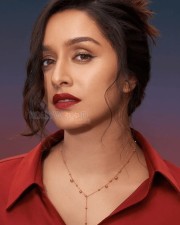 Gorgeous Shraddha Kapoor in a Red Satin Top with Red Lipstick Pictures 02